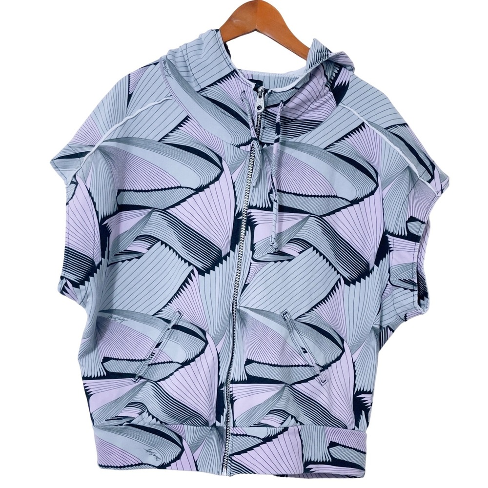 Miss Sixty Womens Abstract Medium Sleeveless Full Zip  Graphic Hoodie Streetwear